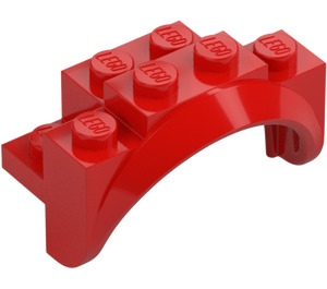 LEGO Red Mudguard Brick 2 x 4 x 2 with Wheel Arch (35789)