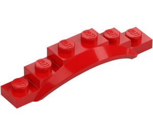 LEGO Red Mudguard Plate 1 x 6 with Edge (4925 / 62361)