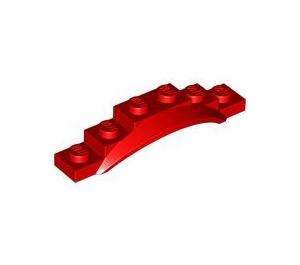 LEGO Red Mudguard Plate 1 x 6 with Edge (4925 / 62361)