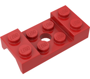LEGO Red Mudguard Plate 2 x 4 with Arches with Hole (60212)