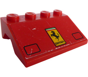 LEGO Red Mudguard Slope 3 x 4 with Headlights and Ferrari Logo Sticker (2513)