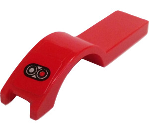 LEGO Red Mudguard Tile 1 x 4.5 with Brake and Tail Lights (Left) Sticker (50947)