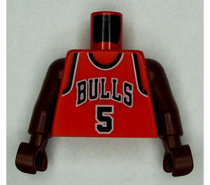 LEGO rouge NBA player, Jalen Rose, Chicago Bulls Torse