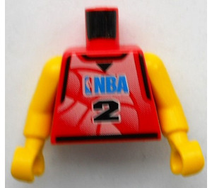 LEGO rouge NBA player, Number 2 Torse