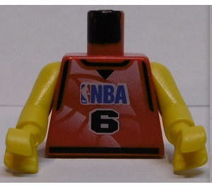 LEGO Red NBA player, Number 6 Torso
