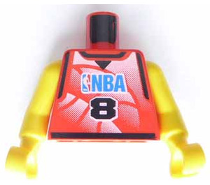LEGO Red NBA player, Number 8 Torso