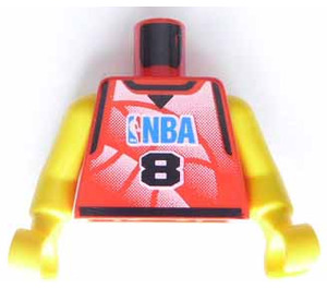 LEGO Rood NBA player, Number 8 Torso