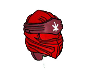 LEGO Red Ninjago Wrap with Dark Red Headband and White Ninjago Logogram