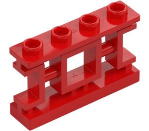 LEGO Czerwony Oriental Ogrodzenie 1 x 4 x 2 (32932)