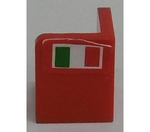 LEGO Red Panel 1 x 1 Corner with Rounded Corners with Italian Flag Model Left Side Sticker (6231)