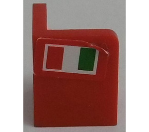 LEGO Red Panel 1 x 1 Corner with Rounded Corners with Italian Flag Model Right Side Sticker (6231)