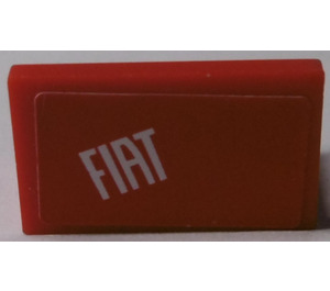 LEGO Red Panel 1 x 2 x 1 with 'FIAT' (Right) Sticker with Square Corners (4865)
