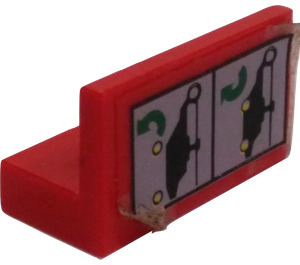 LEGO Red Panel 1 x 2 x 1 with Landing Gear Guidance Sticker with Square Corners (4865)