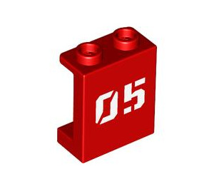 LEGO rouge Panneau 1 x 2 x 2 avec '05' avec supports latéraux, tenons creux (6268 / 105767)