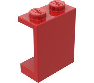 LEGO Red Panel 1 x 2 x 2 without Side Supports, Solid Studs (4864)