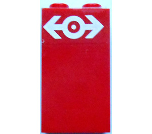 LEGO rouge Panneau 1 x 2 x 3 avec Train logo Autocollant sans supports latéraux, tenons pleins (2362)