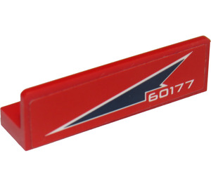 LEGO Red Panel 1 x 4 with Rounded Corners with '60177' Sticker (15207)