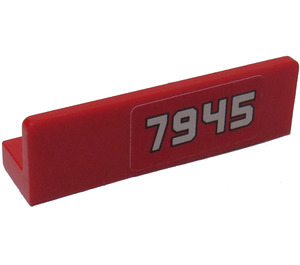 LEGO Red Panel 1 x 4 with Rounded Corners with '7945' (Right) Sticker (15207)