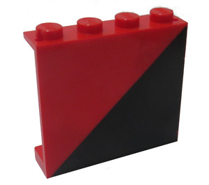 LEGO Red Panel 1 x 4 x 3 with Lower-Right Black Triangle without Side Supports, Solid Studs (4215)