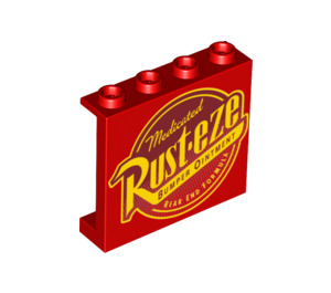 LEGO rot Panel 1 x 4 x 3 mit 'Rust-eze' mit Seitenstützen, Hohlbolzen (32904 / 60581)