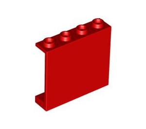 LEGO rot Panel 1 x 4 x 3 ohne seitliche Stützen, hohle Bolzen (4215 / 30007)