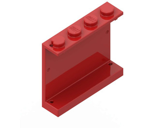 LEGO Rood Paneel 1 x 4 x 3 zonder zijsteunen, volle noppen (4215)