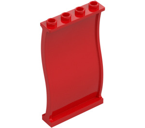 LEGO Rød Panel 1 x 4 x 6 Bølgete (34732)