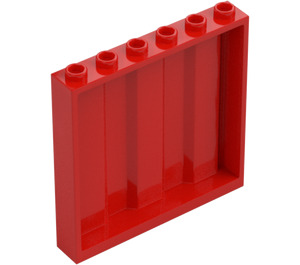 LEGO Червоний Панель 1 x 6 x 5 з Corrugation (23405)