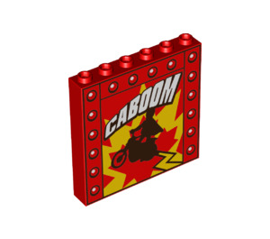LEGO Rood Paneel 1 x 6 x 5 met Duke Caboom (50133 / 59349)