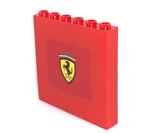 LEGO rouge Panneau 1 x 6 x 5 avec Ferrari Emblem  Autocollant (59349)