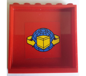 LEGO rouge Panneau 1 x 6 x 5 avec Global Transport Autocollant (59349)