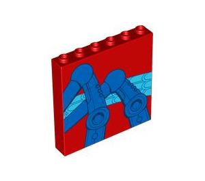 LEGO rouge Panneau 1 x 6 x 5 avec Araignée Jambes La gauche (59349 / 102267)