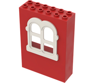 LEGO Red Panel 2 x 6 x 7 Fabuland Wall Assembly (3890)