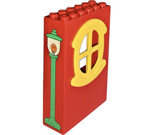 LEGO Red Panel 2 x 6 x 7 Fabuland Wall Assembly with Lamp Post (left) Sticker