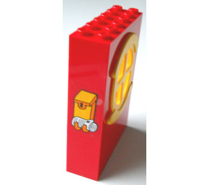 LEGO Rood Paneel 2 x 6 x 7 Fabuland Muur Assembly met Mailbox en Newspaper Sticker