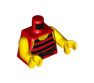 LEGO Red Pirate Torso with Black and Red Stripes Shirt (973 / 76382)