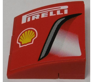LEGO Red 'PIRELLI', Shell Logo, Air Intake (Left) Stickered Assembly