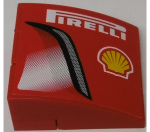 LEGO Red "PIRELLI", Shell Logo, Air Intake (Right) Stickered Assembly