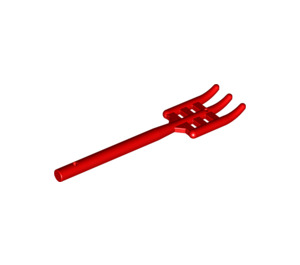 LEGO Red Pitchfork with Soft Plastic and Flat Bottom (95345)