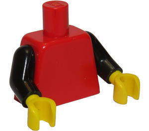 LEGO Red Plain Torso with Black Arms and Yellow Hands (973 / 76382)