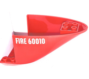 LEGO Red Plane Rear 6 x 10 x 4 with FIRE 60010 Sticker (87616)