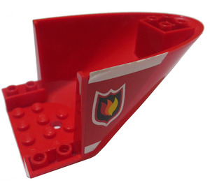 LEGO Red Plane Rear 6 x 10 x 4 with "Fire" Logo Sticker (87616)