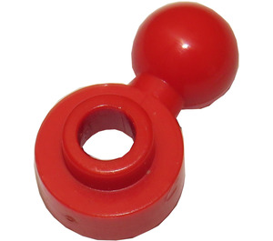 LEGO Rood Plaat 1 x 1 Rond met Trekhaakkogel (Rond gat)