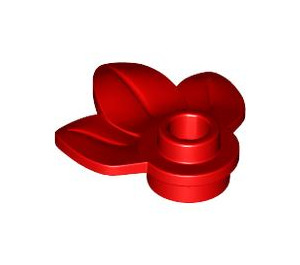 LEGO Red Plate 1 x 1 with 3 Plant Leaves (32607)