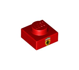 LEGO rouge assiette 1 x 1 avec Ferrari logo (3024 / 49115)