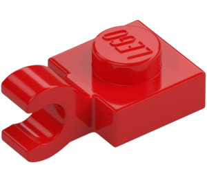 LEGO Rood Plaat 1 x 1 met Horizontale Klem (Clip met platte voorkant) (6019)