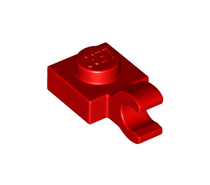 LEGO Rood Plaat 1 x 1 met Horizontale Klem (Dikke open 'O'-clip) (52738 / 61252)