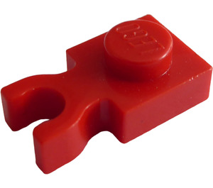 LEGO rot Platte 1 x 1 mit Vertikale Clip (Dicker U-Clip) (4085 / 60897)