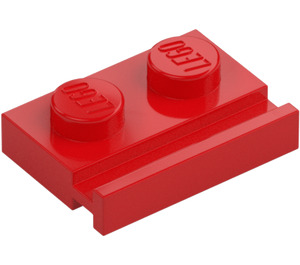 LEGO Rouge assiette 1 x 2 avec Porte Rail (32028)