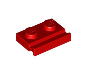 LEGO rouge assiette 1 x 2 avec Porte Rail (32028)